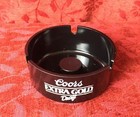 Vintage 80s 90s Coors Extra Gold Draft Beer Ashtray Round Black Bar Advertising