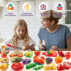 Laugigle Pretend Play Food For Kids Kitchen  78pc Cutting Toy Food With Storage 