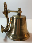Antique Brass Finish Anchor Ship Bell With Rope Lanyard Nautical Wall Decor