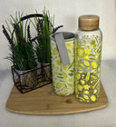 Waterdrop Zen Glass Water Bottle Bamboo Lid Sleeve Eco Reusable Drink Bottle