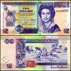 Belize 2 Dollars  2017  P-66f  Unc X 10 Pcs