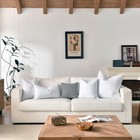 18x18 Throw Pillow Inserts Down Feather Square Cotton Set Of 2 White