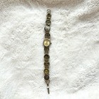 Vintage Silver And Gold Time Square Link Button Wristwatch 