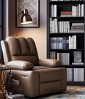 Pu Leather Manual Recliner Chair W  Vibrating And Heating Massage 22  seat Width