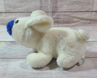 Vintage Brechner Toy Co Plush Dog Stuffed Animal Toy White Blue Nose 9 