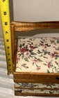 Vintage Oak Sewing Basket Jewelry Hope Box Handmade Red Lining Mint Condition