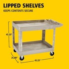 Rubbermaid Commercial Fg452089beig Utility Cart With Deep Lipped Plastic