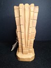 Vintage Tiki Hand Carved 6    Wood Statue Hawaiian Good Luck Ch With Original Tags