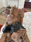Rabbit Sitting On Rocking Chair Statue Resin