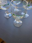  4  Vintage Footed Irish Coffee Glass St  Patrick s Day Green Clover Shamrock