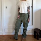 Vintage 1969 Us Military Og-107 Ripstop Poplin Tropical Combat Trousers Green