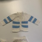 Adorable Vintage Hand Knit Baby Outfit Three Piece Sweater  Pants  Booties