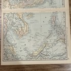 Antique Original 1889  2 Part  Map Of Asia 14x22 Inches