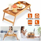 Bed Tray Bamboo Bed Desk Laptop Breakfast Food Trays W legs   Handles Heavy Duty