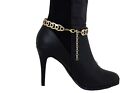 Women Boot Bracelet Gold Metal Chain Anklet Fashion Shoe Charm Oval Strap Band