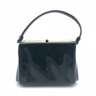 Vintage Evening Bag Black Vinyl Bejeweled Gold Frame W Change Purse After Five