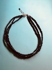 Antique Jet Necklace Triple Strand 925 Sterling Silver Victorian Era