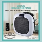 Good Housekeeping Wall-mount Mini Space Heater W thermostat 750w white open Box 
