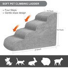 Foam Dog Stairs 4 Steps Non-slip Pet Ramp For High Bed Couch Injured Older Dogs