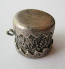 Vintage Sterling Tom Tom Drum Native American Silver Bracelet Rattle Charm