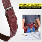 Fueri Maroon Heavy-duty Full Grain Leather Work Belt For Men Tools Work Belt