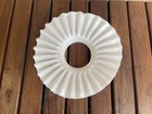 Antique  Victorian White Milk Glass Ruffled Petticoat Oil Lamp Shade
