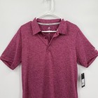 Adidas Golf Men s Short Sleeve Feeder Stripe Polo Powerberry Purple Size M