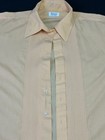 Vintage 70s Mens Tuxedo Shirt Pleated Front Melon Sz 3xl