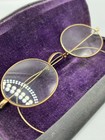 Antique 1 10 12k Gf Gold Glasses Spectacle Eyewear Wire Rims Vtg W  Case Spencer
