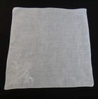 Vtg Embroidery Handkerchief 13  Ornate Floral Monogram  d  Wedding Rolled Hem