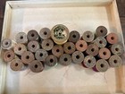 Lot Of 30 Vintage Silk Sewing Thread On Wood Spools Corticelli
