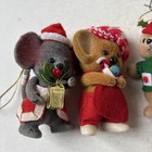 Vtg Flocked Critter Lot 5 Koala Bear Mouse Raccoon Christmas Ornament Morgan Inc