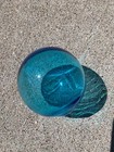 Rare Antique Japanese Glass Fishing Float     Blue Glass 3 In 