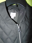 A New Day Womens Large Black Quilted Midweight Zip Jacket Nwt