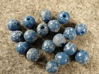 10 Very Old Huron Indian Light Blue Wound Glass Trade Beads Nice Color