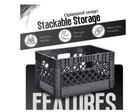 2 Pack - Juggernaut Storage 24qt Plastic Heavy-duty Milk Crate  Black Free Ship