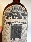 Antique Warner   s Safe Cure Bottle C 1878   1883 Amber Glass Original Label   Cork