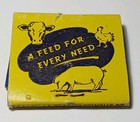 1950s Vintage Feature Matchbook Shellabarger Feeds Salina Kansas Pig Cow Chicken