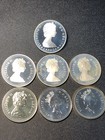 Lot Of 7 Commemorative Canadian Silver Dollars 1985-1991 - Proofs And Pl