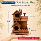 Wooden Bird Houses For Outside  3 Compartments Villa Hanging Birdhouse  Carboniz