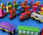 Magnetic Wooden Train   Alphabet Kids Learning Tool Two Sets 35pcs