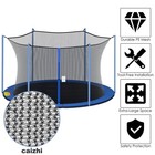 12 13 14 15ft Round Trampoline Replacement Safety Net Enclosure For 4 6 8 Poles