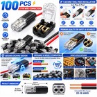100 Pcs 2 Pin Quick Wire Connectors With Locking Buckle  Flame-retardant 