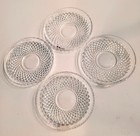 Set Of 4 Vintage Lindshammar Sweden Cut Crystal Glass 3 5  Plates Gunnar Anders