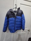 Calvin Klein Jeans Boys Hooded Insulated Puffer Jacket Full Zip Blue gray L
