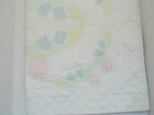 Baby Blanket New  Hand Quilted Blanket In Soft Yellow  Green  Blue  Pink