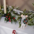 Primitives By Kathy Felt Holiday Mouse With Wreath Christmas Ornament Critter