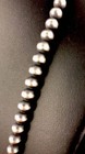 Southwestern Navajo Pearls 7mm Sterling Silver Bead Necklace 16 -32  10036