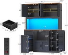 71  Pantry Cabinet  Kitchen Storage Cabinet With  Led Light  storage Cart 3 Tier