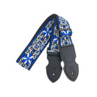 Embroidered Electric Guitar Strap Shackles Instrument Adjustable Strap Blue
